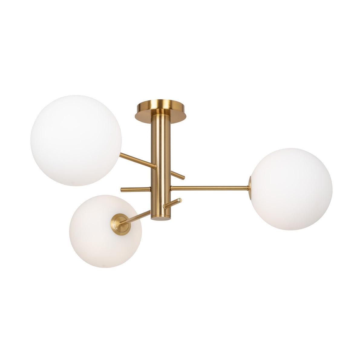 Aurelia Collection 3-Light Semi-Flush Mount Brass
