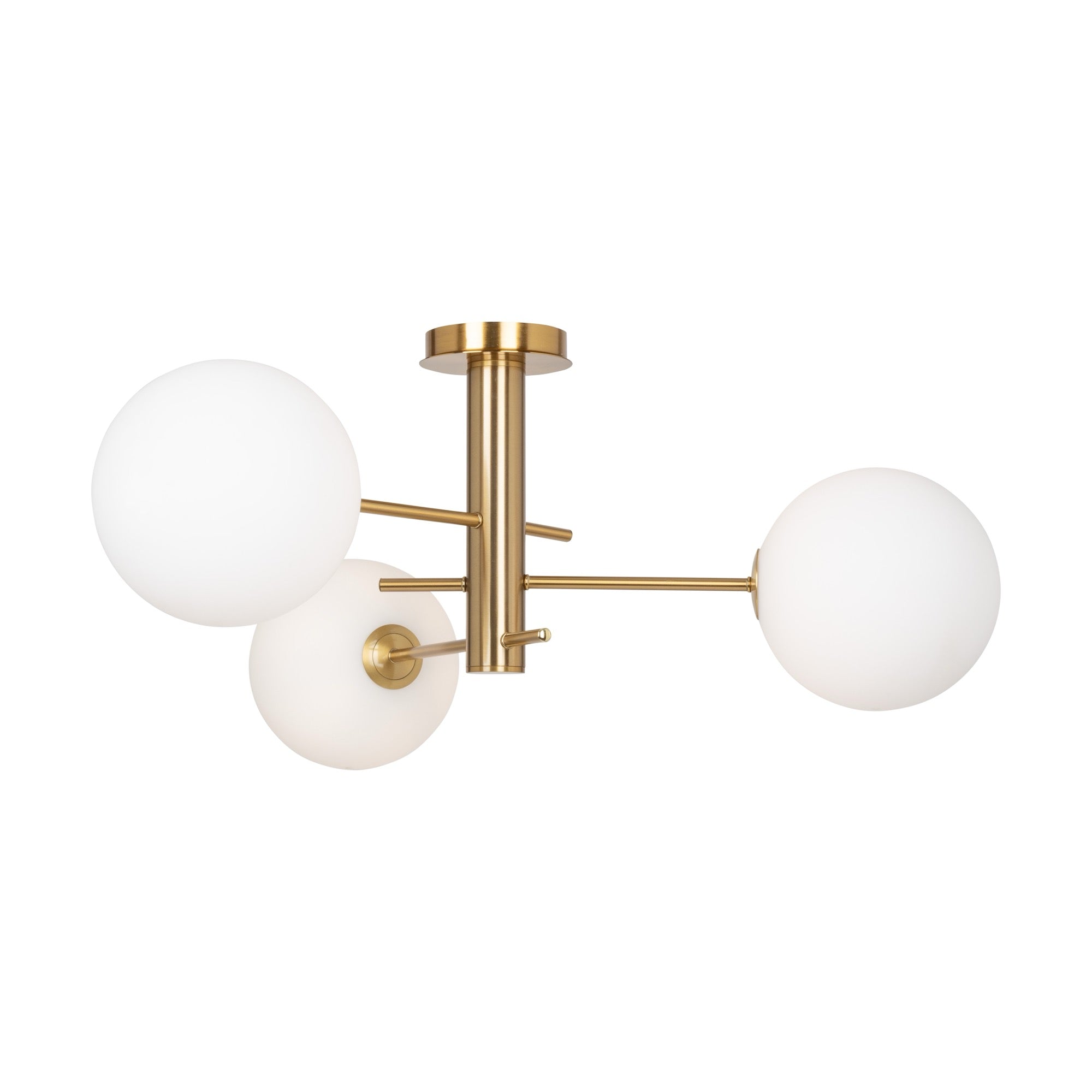 Aurelia Collection 3-Light Semi-Flush Mount Brass