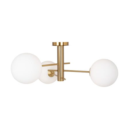 Aurelia Collection 3-Light Semi-Flush Mount Brass