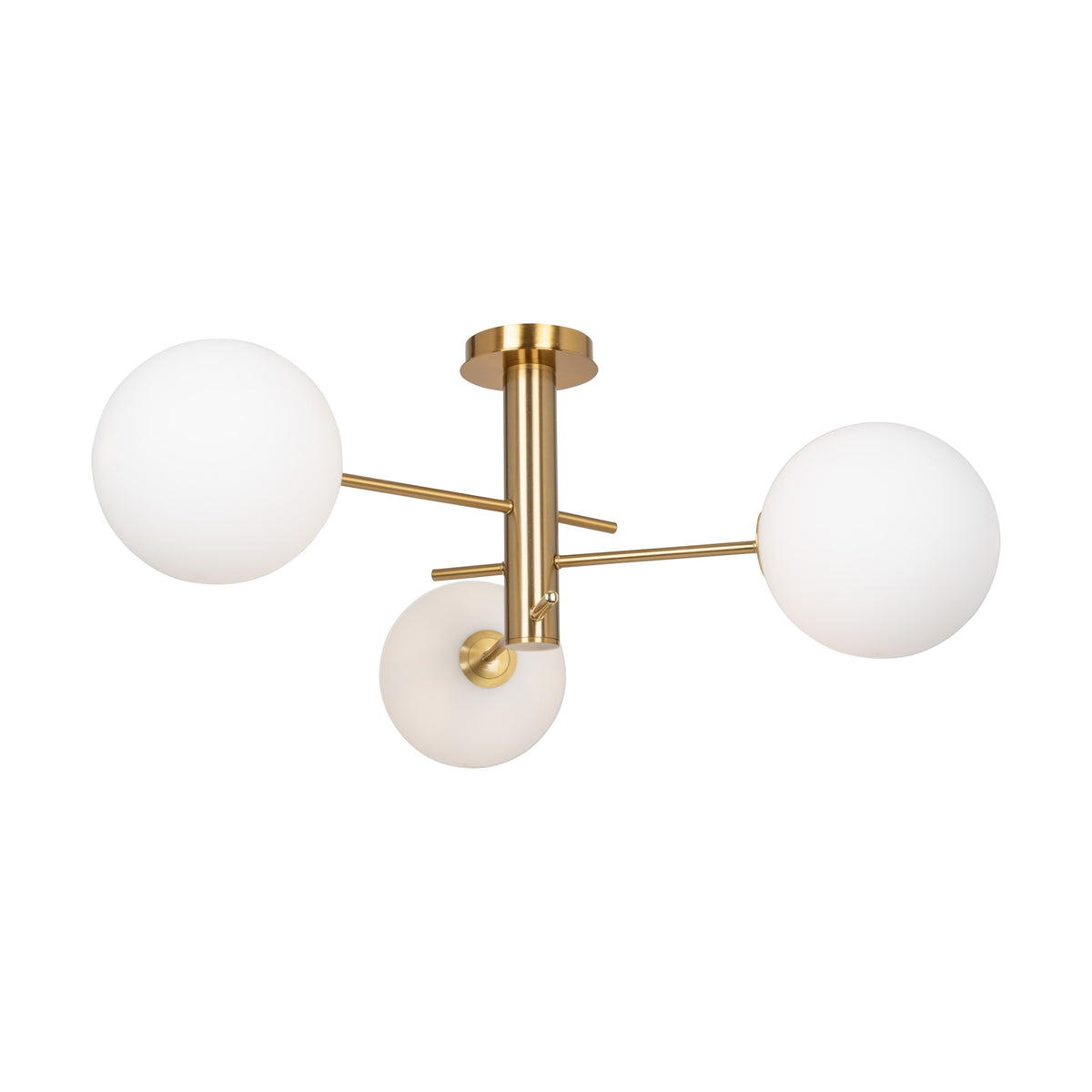 Aurelia Collection 3-Light Semi-Flush Mount Brass