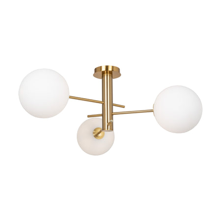 Aurelia Collection 3-Light Semi-Flush Mount Brass