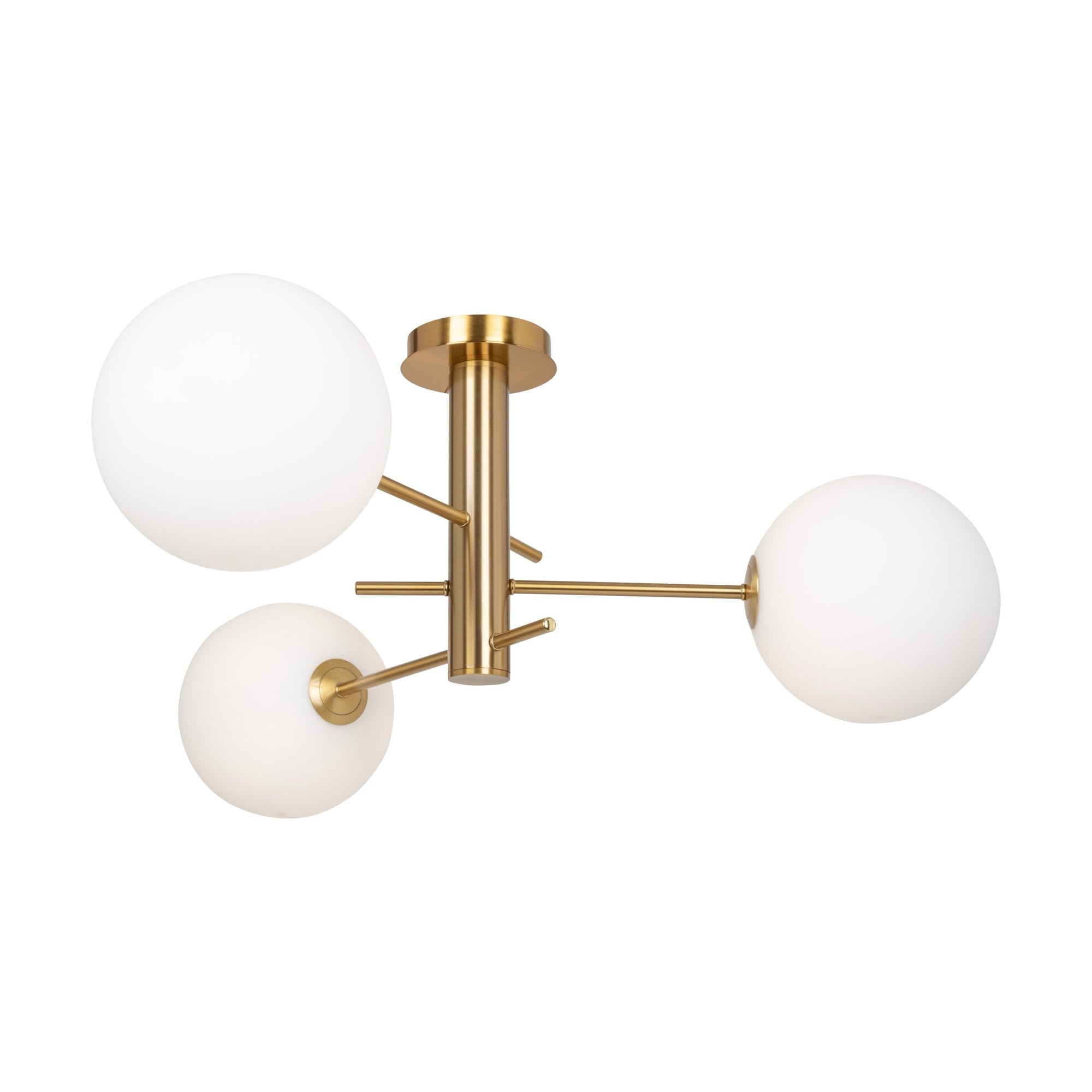 Aurelia Collection 3-Light Semi-Flush Mount Brass