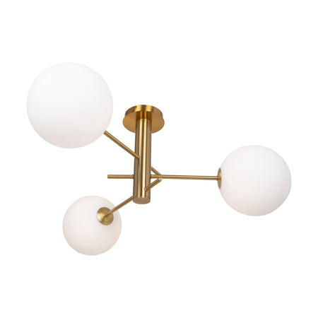 Aurelia Collection 3-Light Semi-Flush Mount Brass
