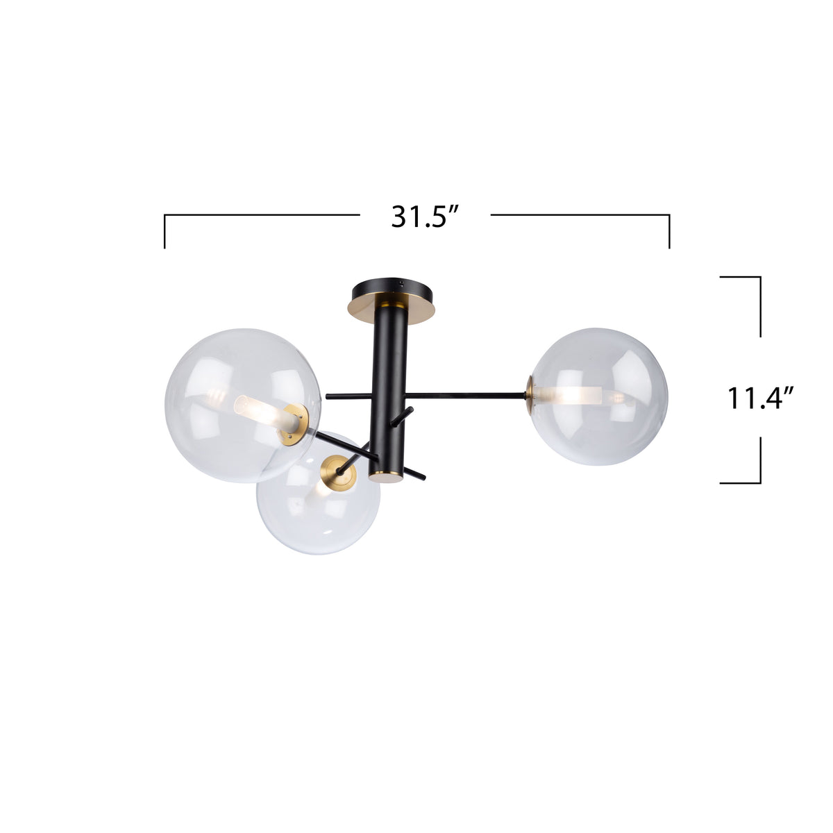 Aurelia Collection 3-Light Semi-Flush Mount