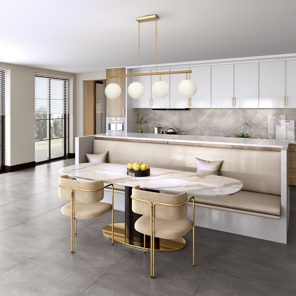 Aurelia Collection 4-Light Island/Pool Table Brass