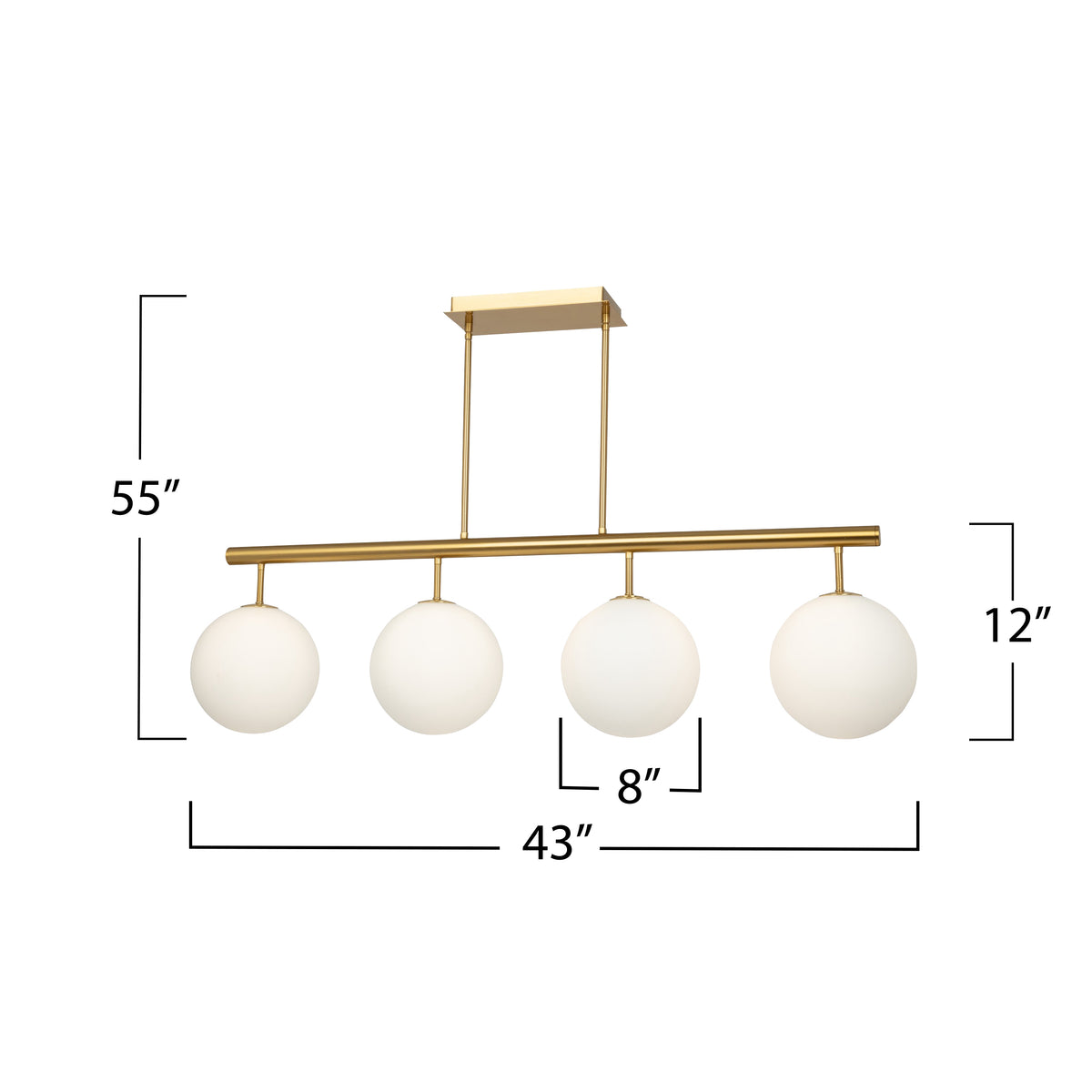 Aurelia Collection 4-Light Island/Pool Table Brass
