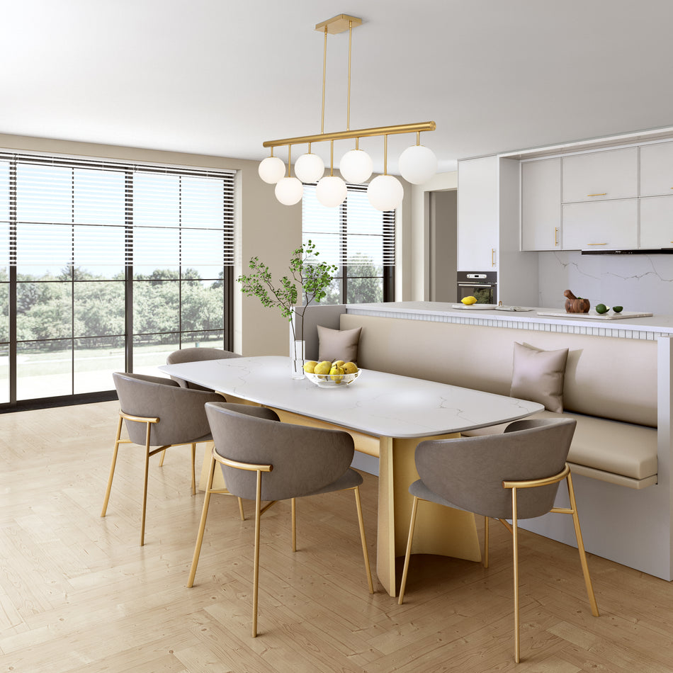 Aurelia Collection 7-Light Island/Pool Table Brass