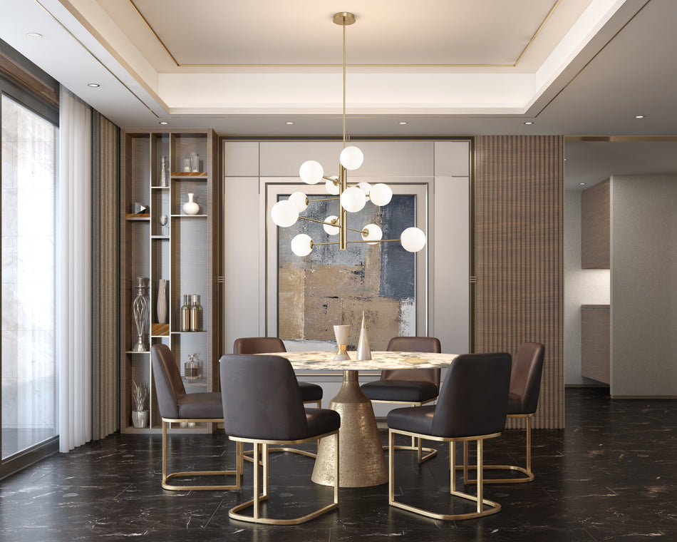 Aurelia Collection 12-Light Chandelier Brass