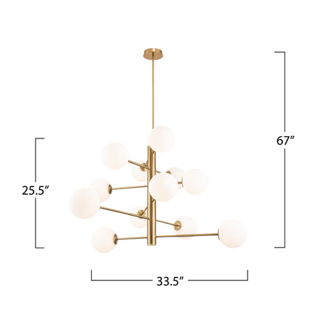 Aurelia Collection 12-Light Chandelier Brass