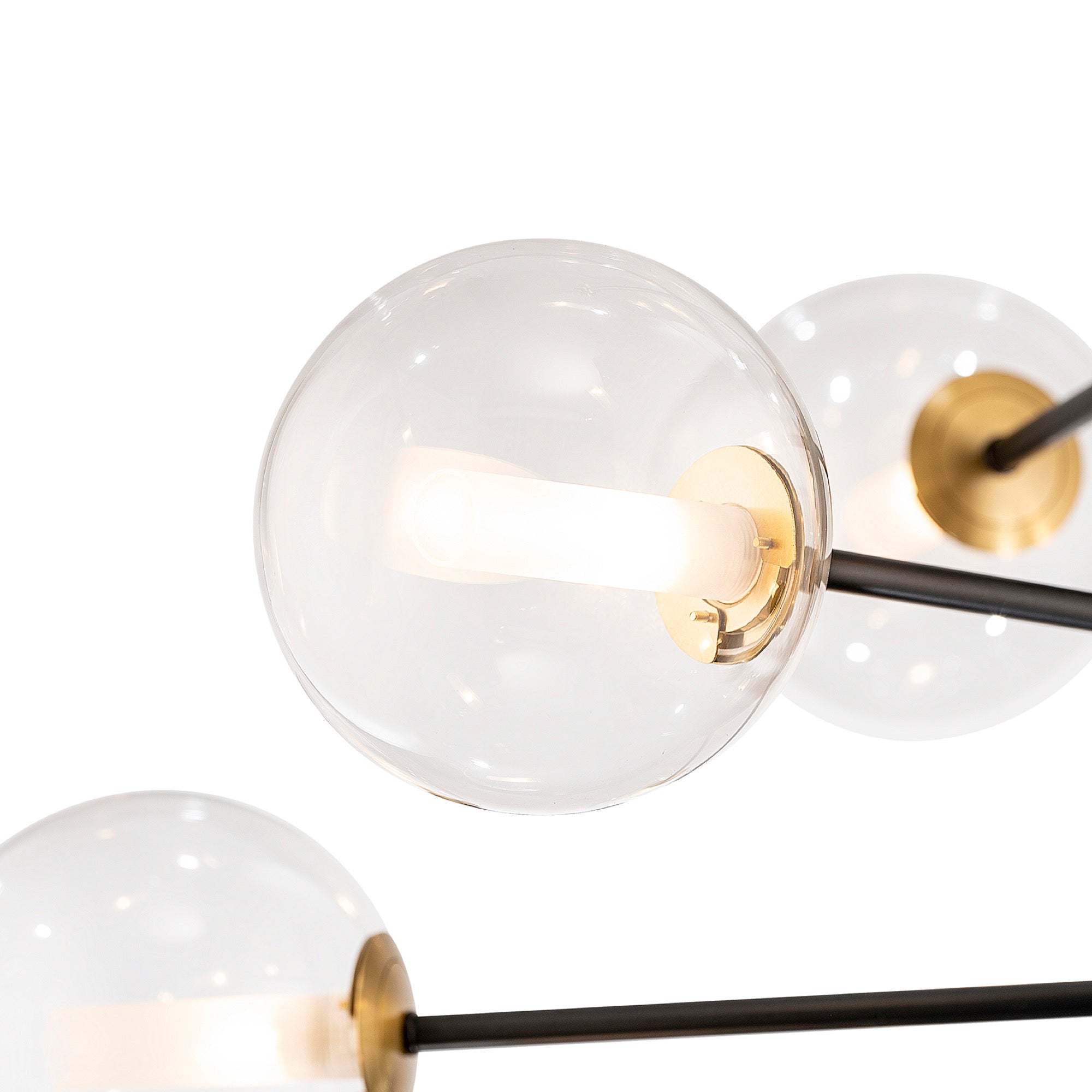 Aurelia Collection 12-Light Chandelier Black and Brushed Brass