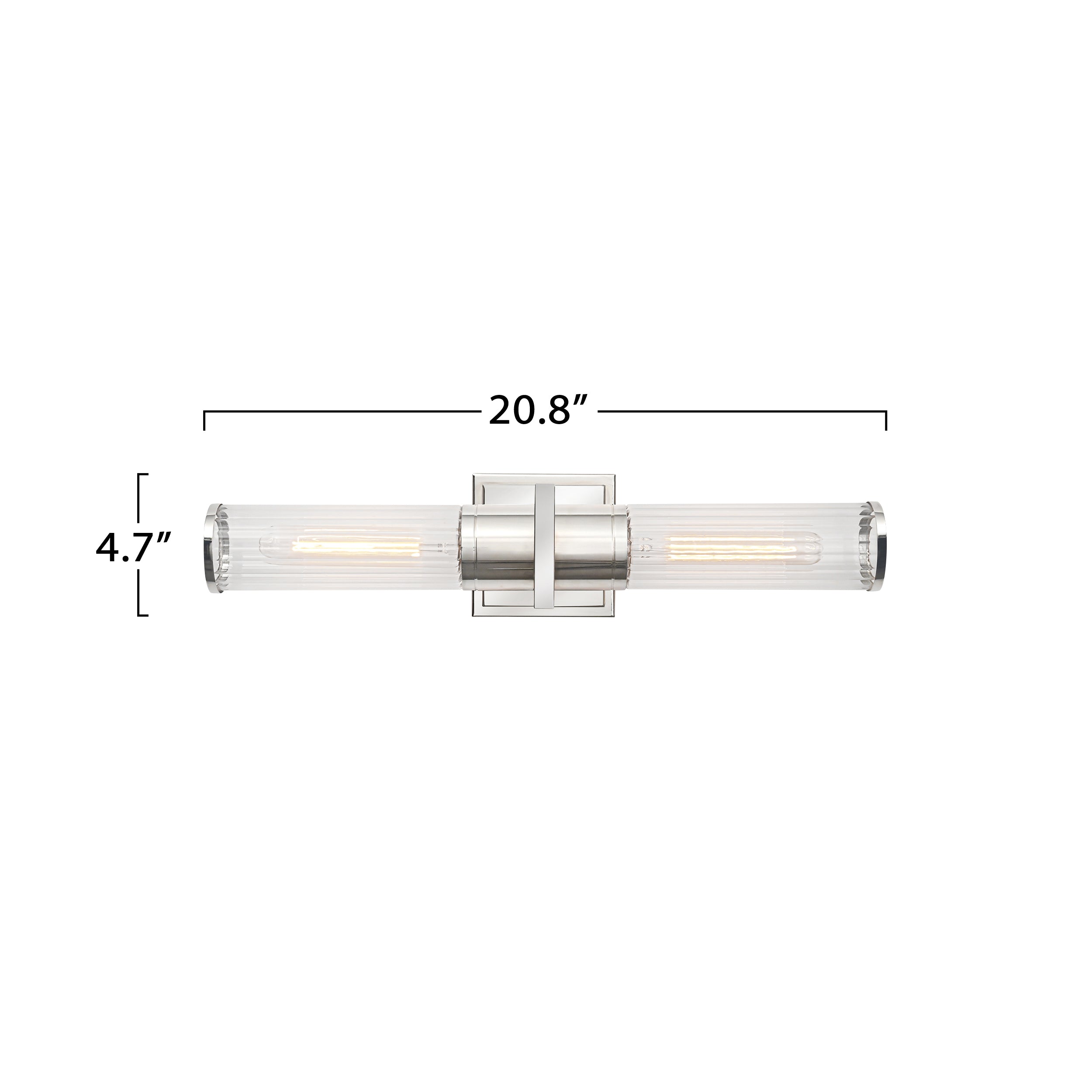 Positano Collection 2-Light Bathroom Vanity Light Polished Nickel and Clear Glass