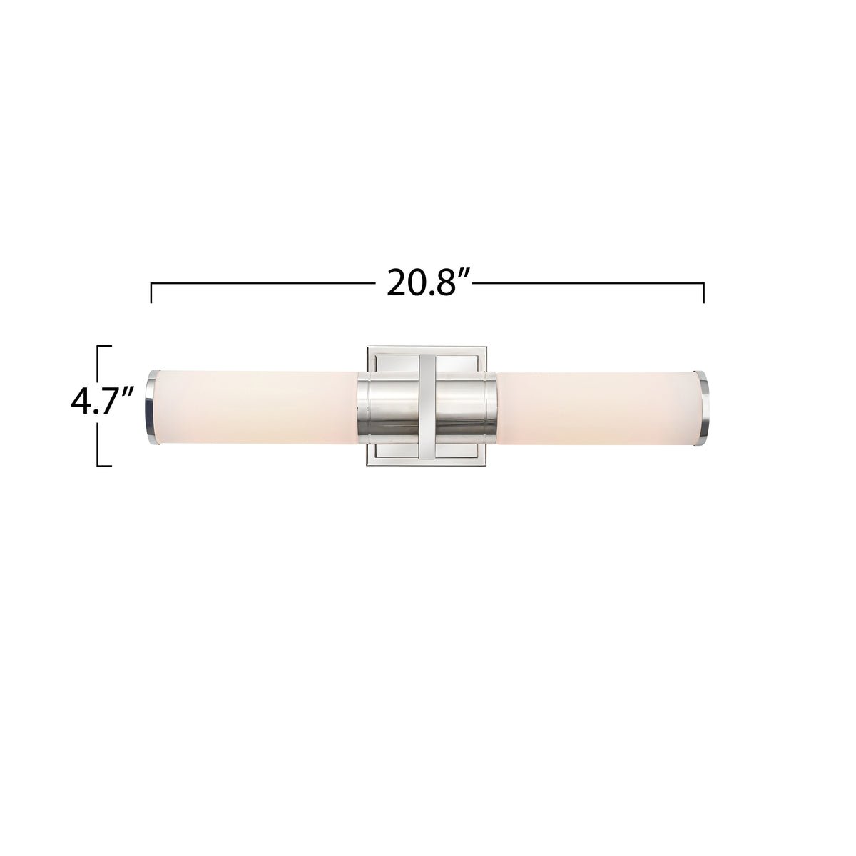 Positano Collection 2-Light Bathroom Vanity Light Polished Nickel and White Glass