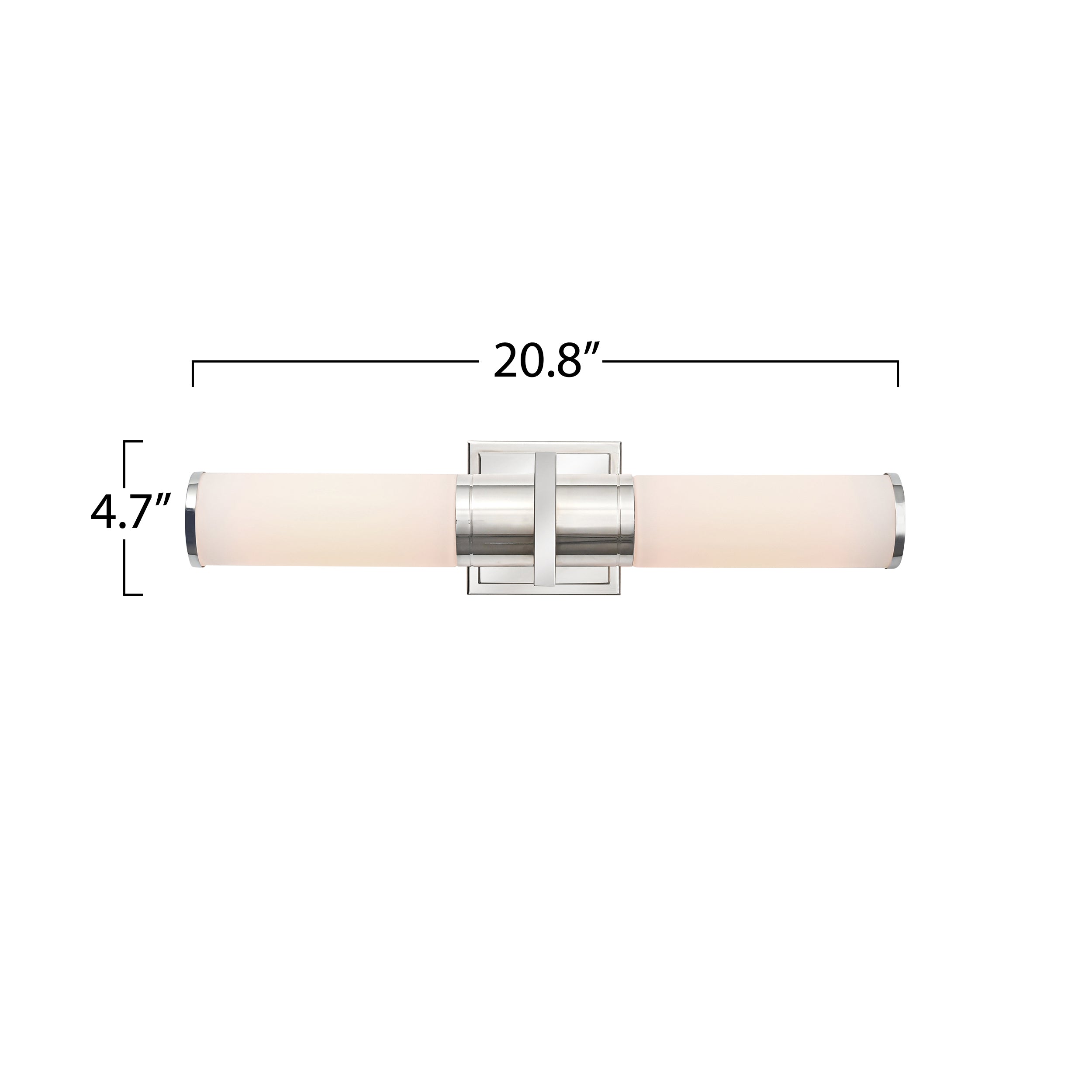 Positano Collection 2-Light Bathroom Vanity Light Polished Nickel and White Glass