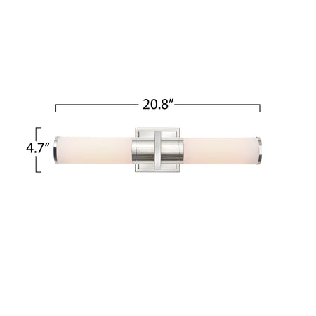 Positano Collection 2-Light Bathroom Vanity Light Polished Nickel and White Glass