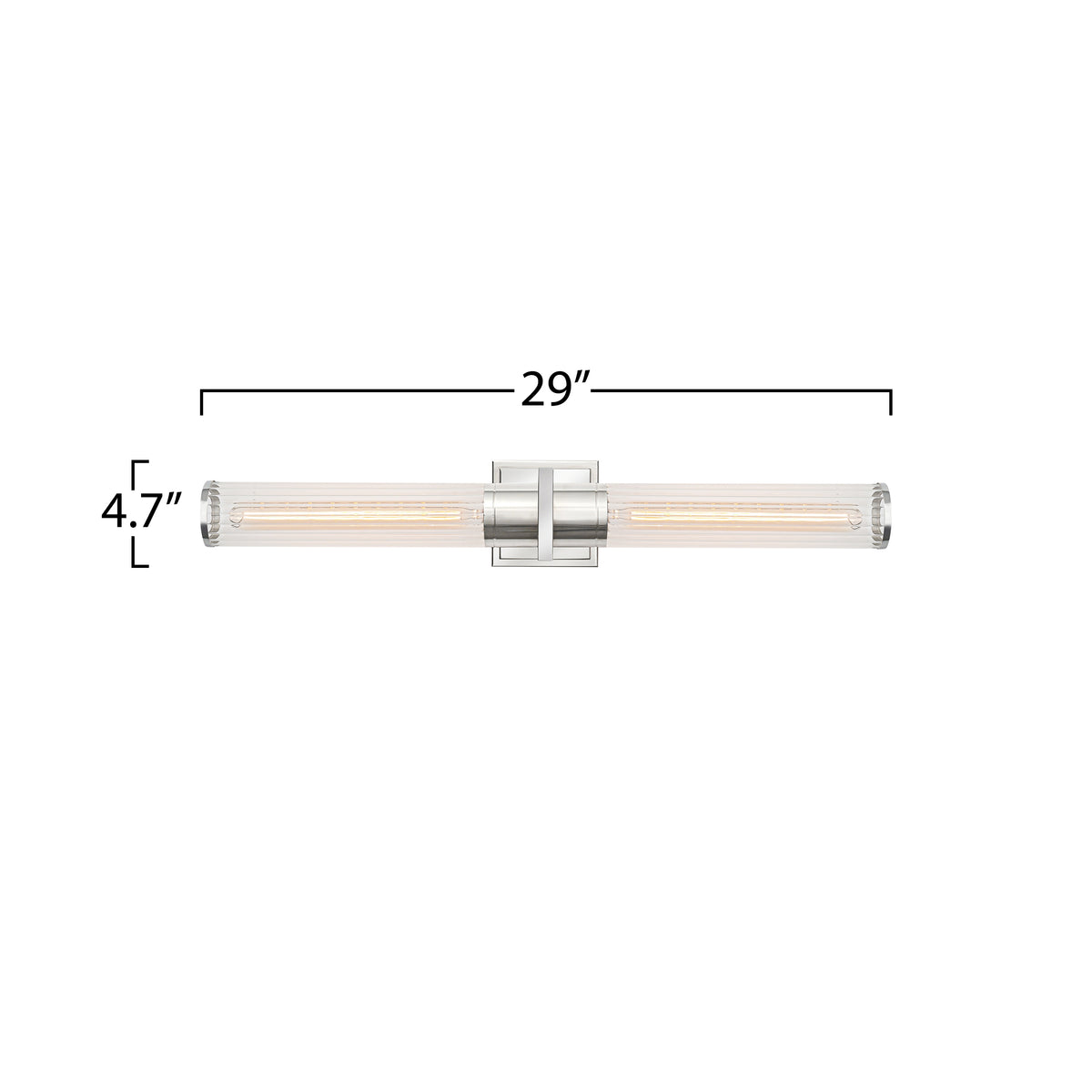Positano - 2-Light Bathroom Vanity Light - Clear Glass/Polished Nickel