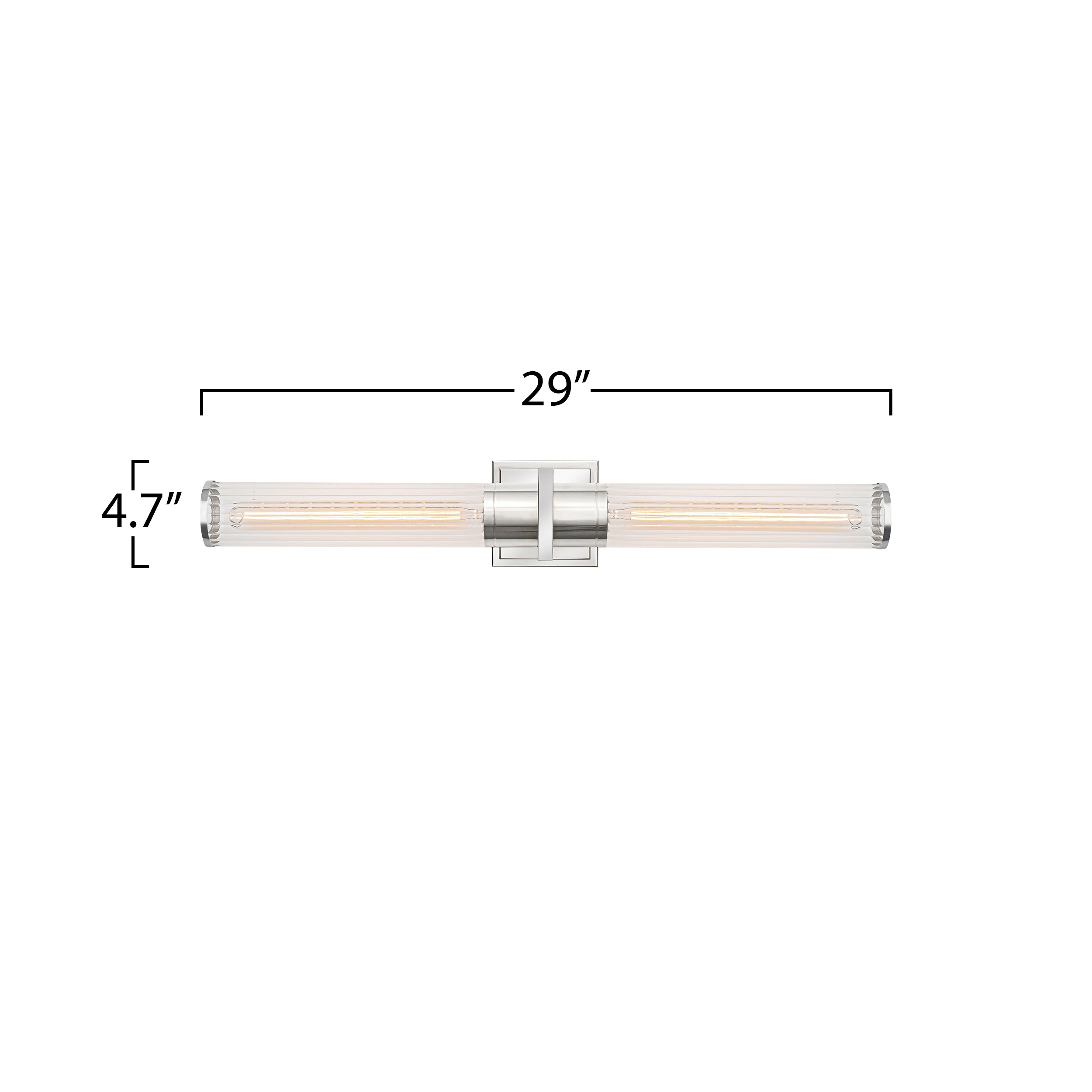Positano - 2-Light Bathroom Vanity Light - Clear Glass/Polished Nickel