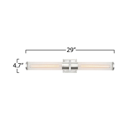 Positano - 2-Light Bathroom Vanity Light - Clear Glass/Polished Nickel