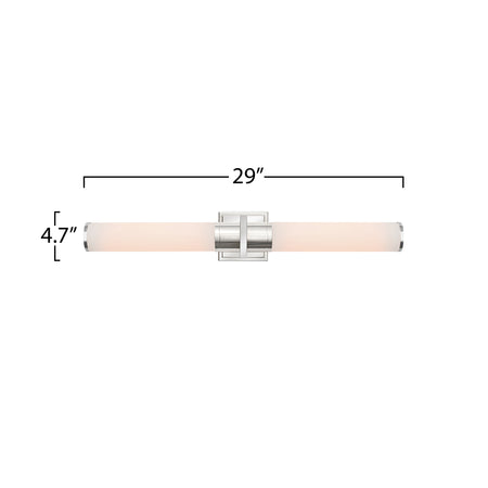 Positano - 2-Light Bathroom Vanity Light - White Glass/Polished Nickel