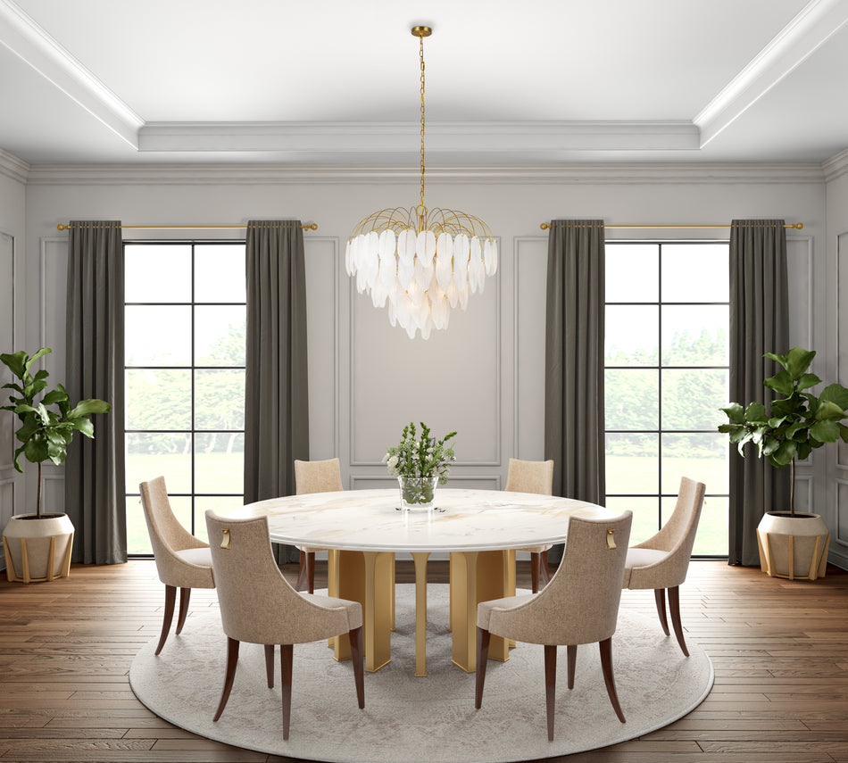 Alessia Collection 24-Light Chandelier Brushed Brass