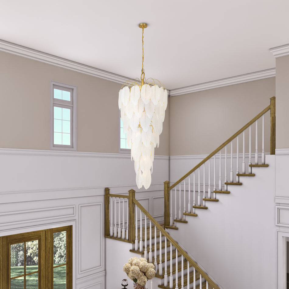 Alessia Collection 21-Light Chandelier Brushed Brass