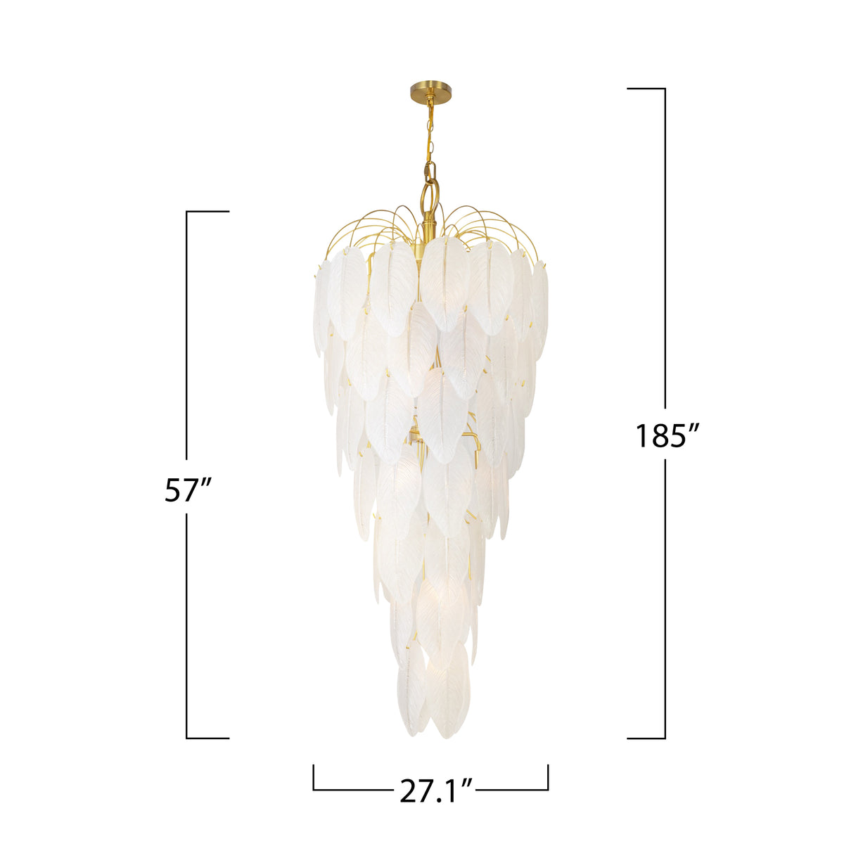 Alessia Collection 21-Light Chandelier Brushed Brass