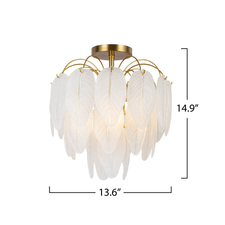 Alessia Collection 4-Light Semi-Flush Mount Brushed Brass
