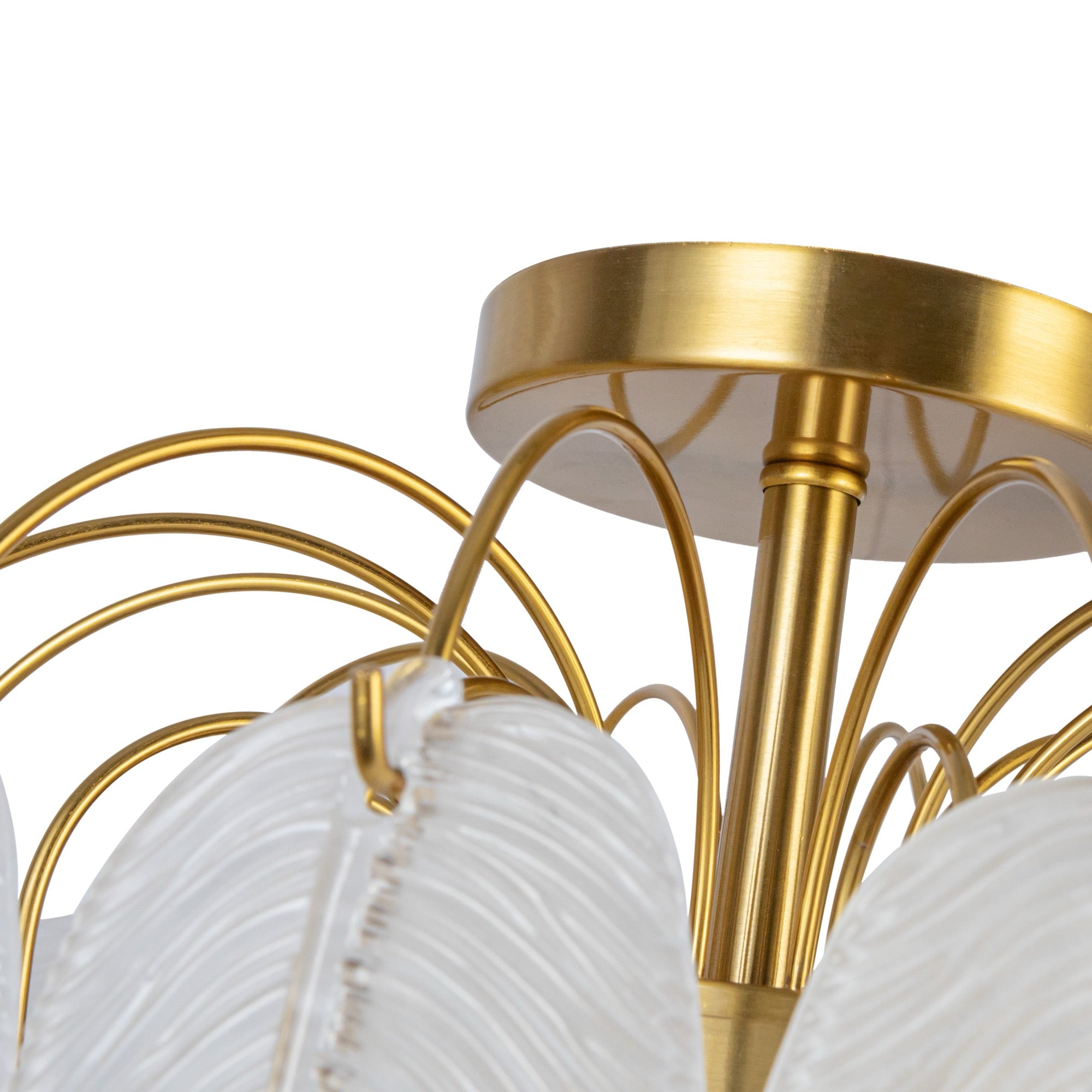 Alessia Collection 4-Light Semi-Flush Mount Brushed Brass
