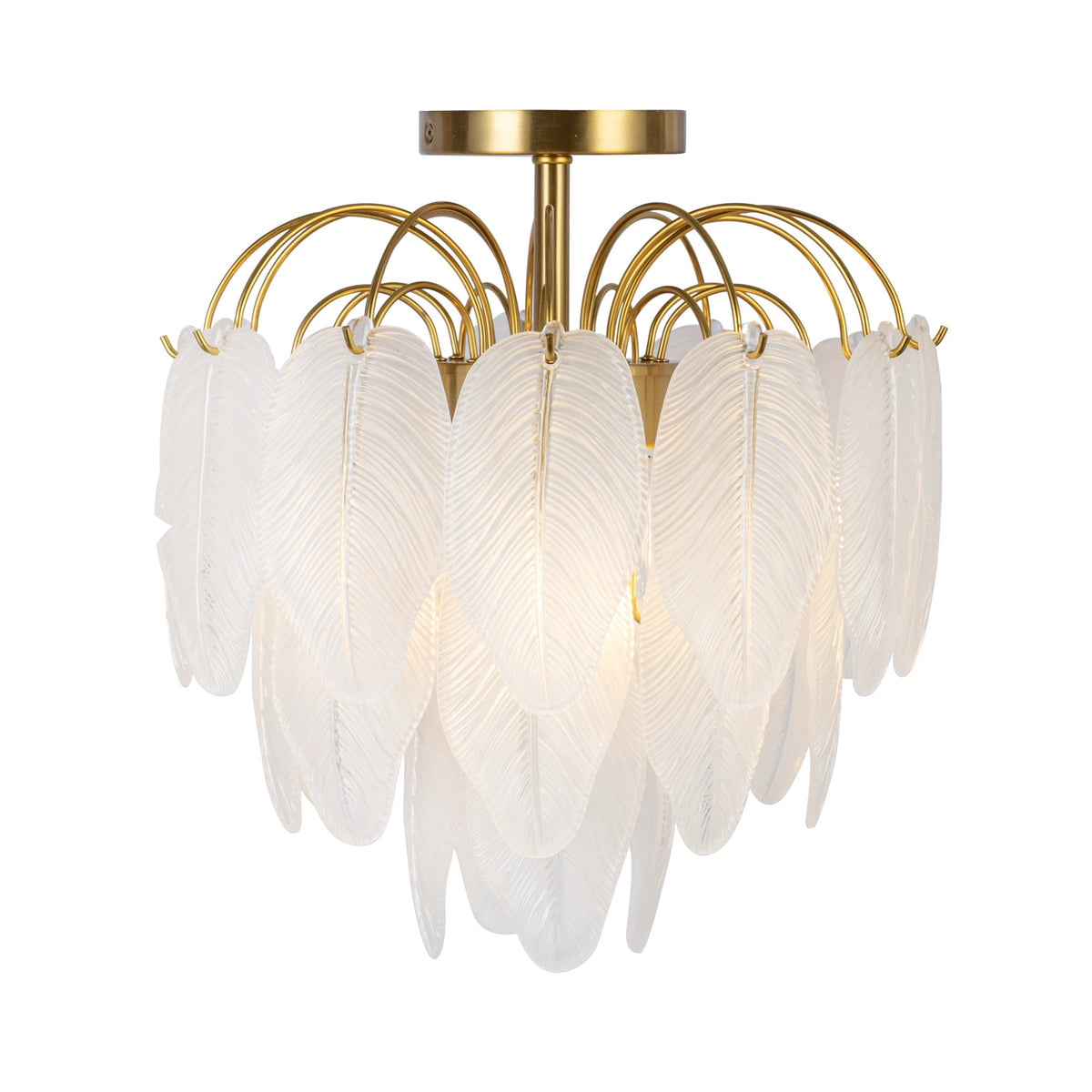 Alessia Collection 4-Light Semi-Flush Mount Brushed Brass