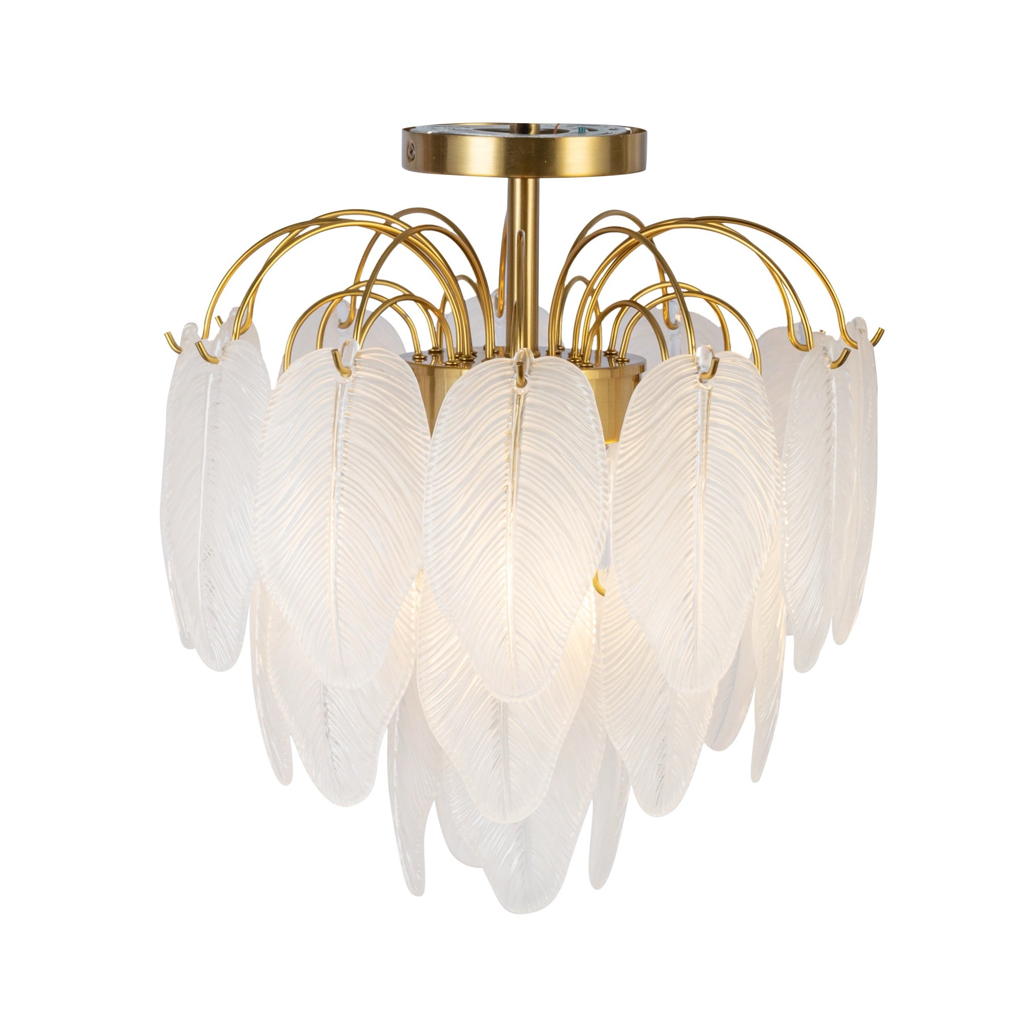 Alessia Collection 4-Light Semi-Flush Mount Brushed Brass