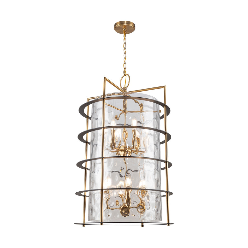 Burford Collection 12-Light Chandelier Brass & Black