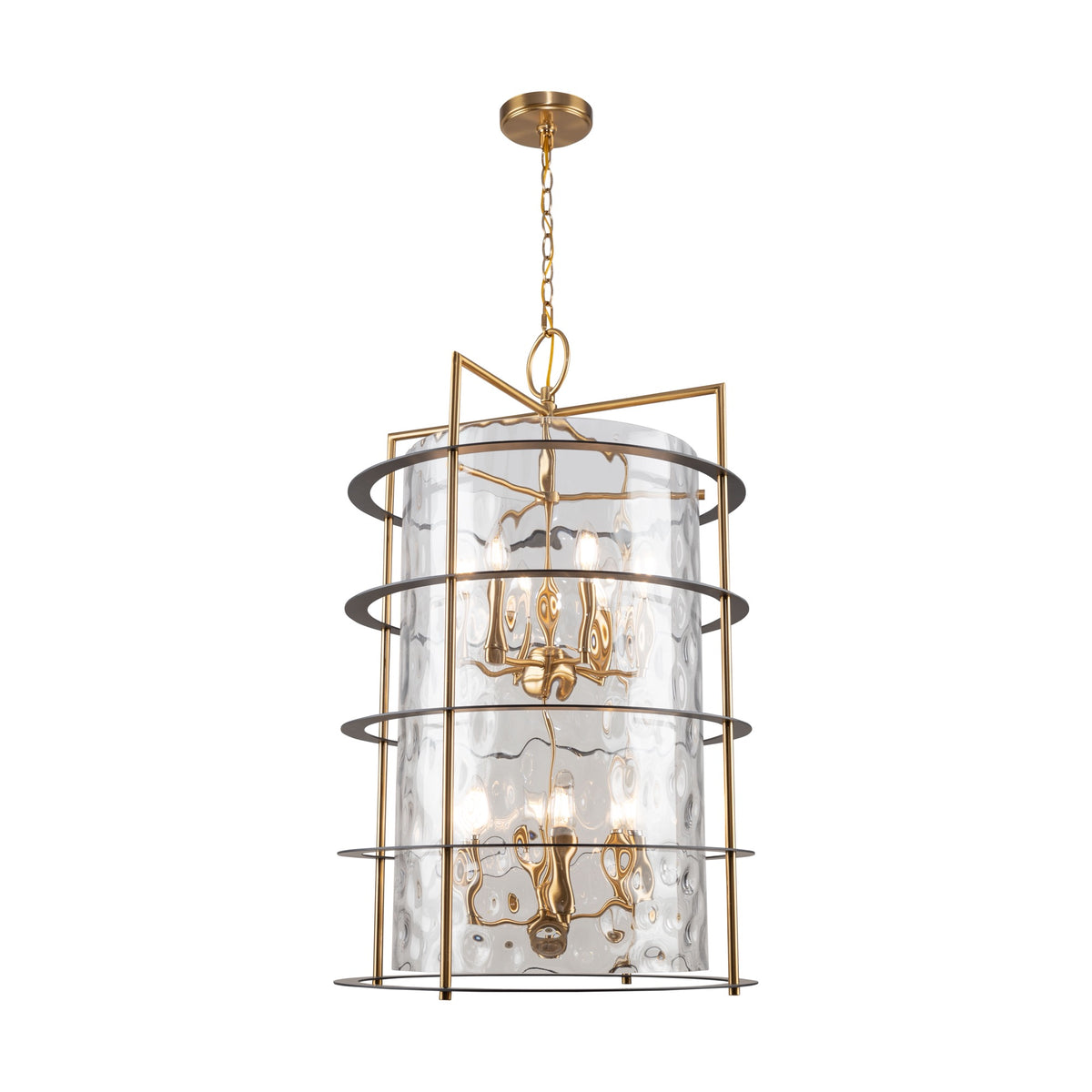 Burford Collection 12-Light Chandelier Brass & Black