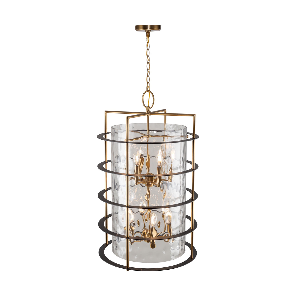 Burford Collection 12-Light Chandelier Brass & Black