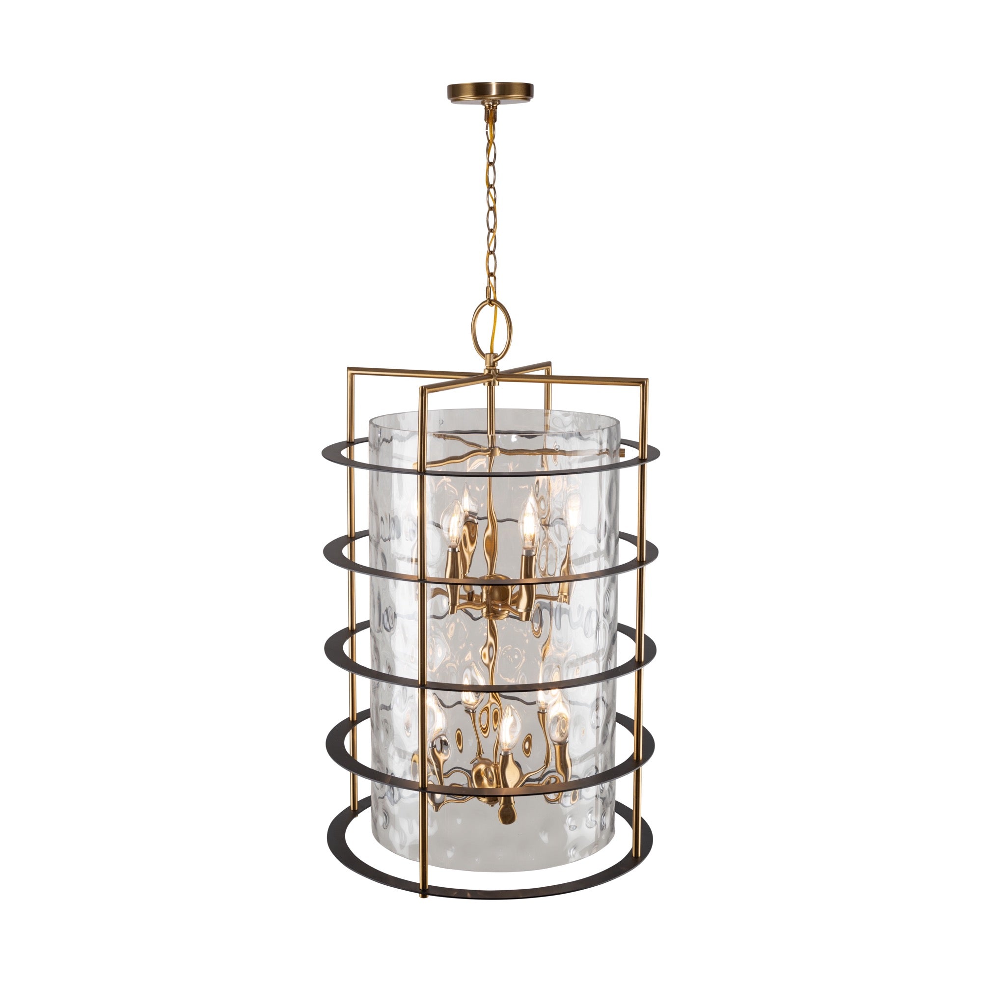 Burford Collection 12-Light Chandelier Brass & Black