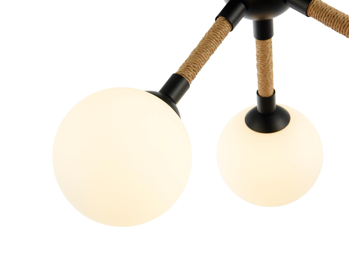 Capilano Collection 3-Light Semi-Flush Mount Black