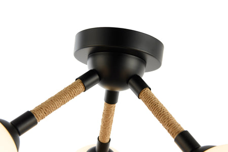 Capilano Collection 3-Light Semi-Flush Mount Black