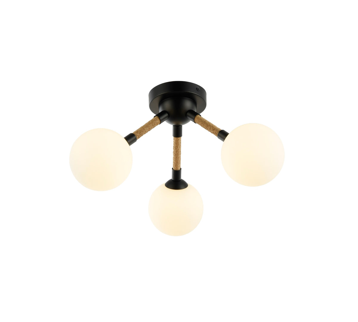 Capilano Collection 3-Light Semi-Flush Mount Black