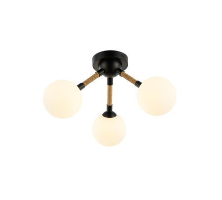 Capilano Collection 3-Light Semi-Flush Mount Black