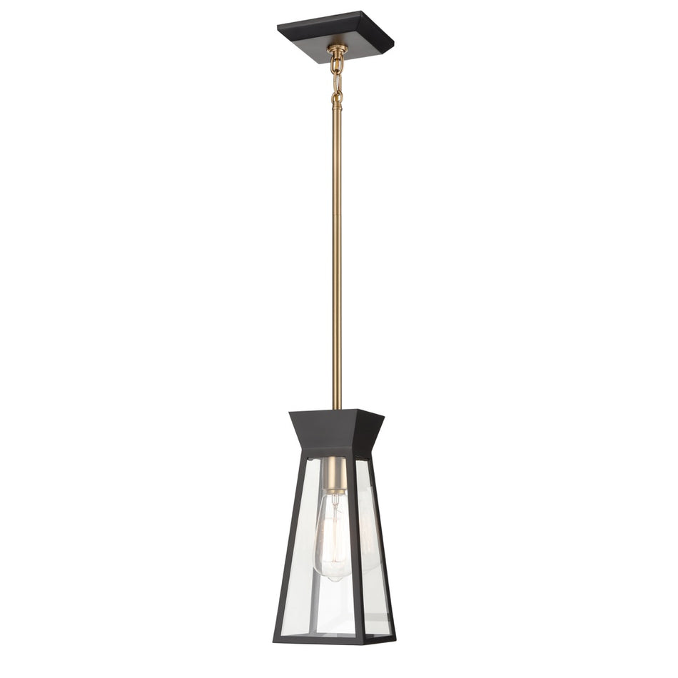 Lucian Single Pendant Black and Brushed Brass