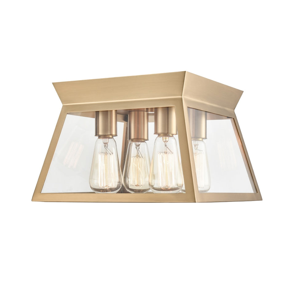 Lucian 4 Light Flushmount Brushed Brass