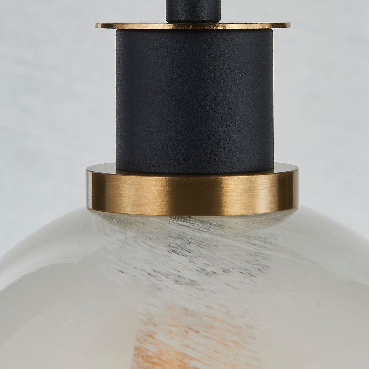 Gem Collection 1-Light Pendant Black and Brushed Brass