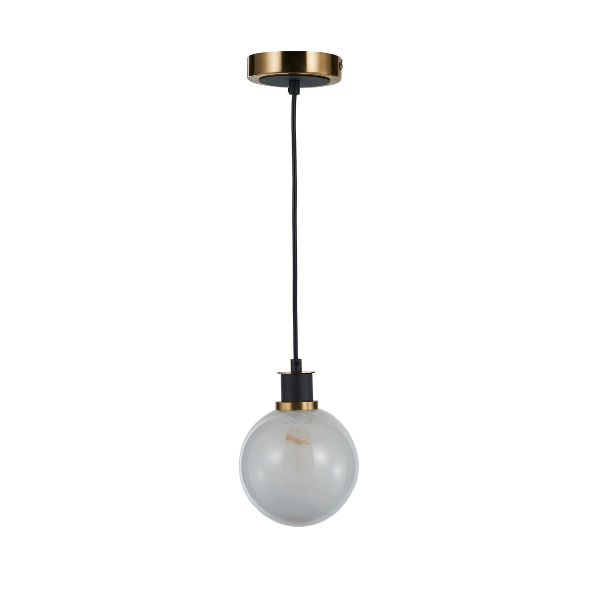 Gem Collection 1-Light Pendant Black and Brushed Brass