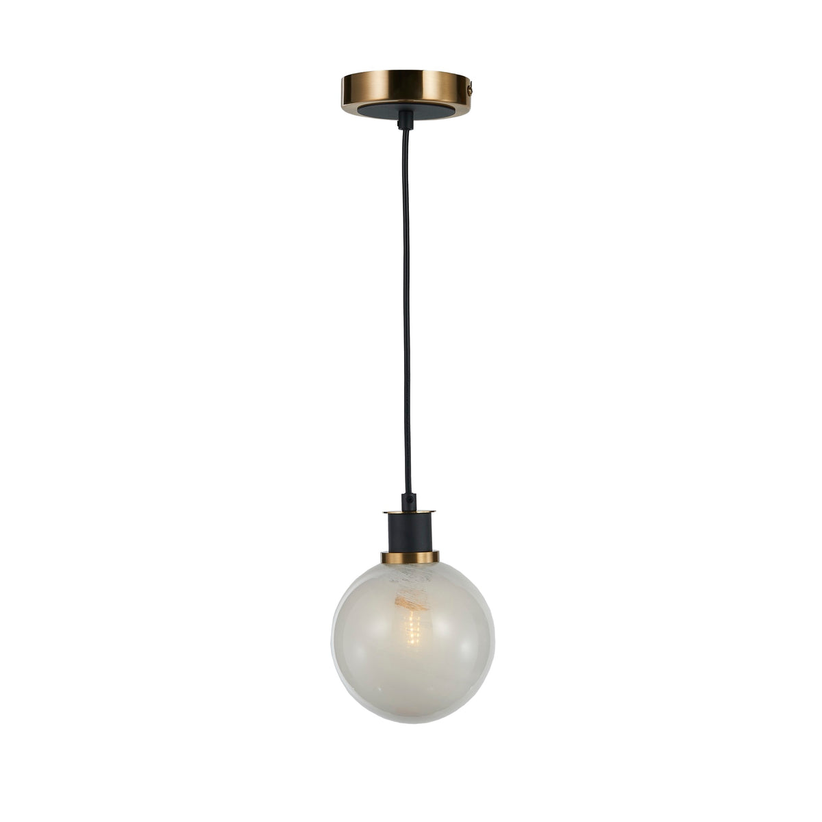 Gem Collection 1-Light Pendant Black and Brushed Brass