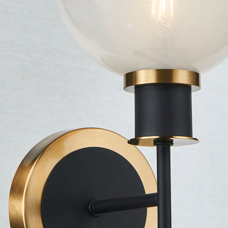Gem Collection 1-Light Sconce Black and Brushed Brass