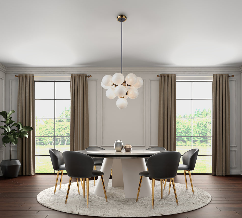 Gem Collection 13-Light Chandelier Black and Brushed Brass