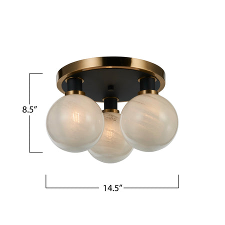 Gem Collection 3-Light Pendant Black and Brushed Brass