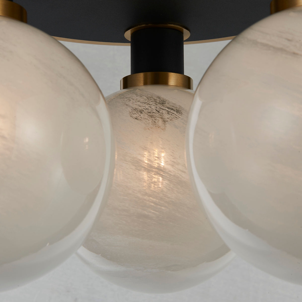 Gem Collection 3-Light Pendant Black and Brushed Brass
