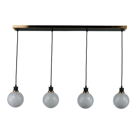 Gem Collection 4-Light Island/Pool Table Black and Brushed Brass