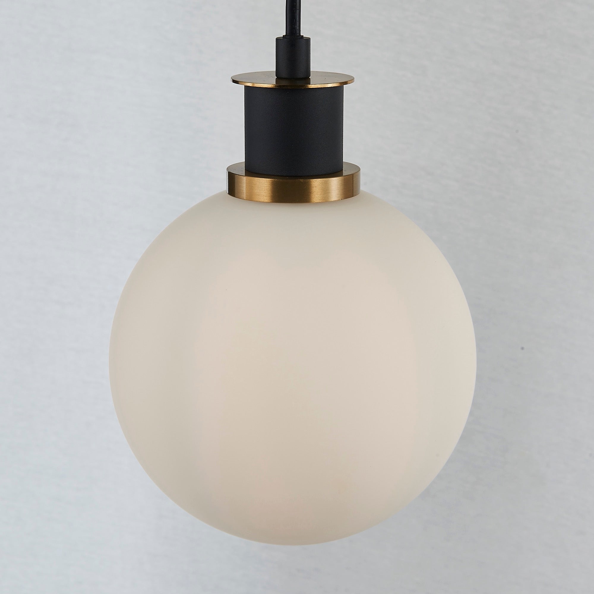 Gem Collection 4-Light Island/Pool Table with White Glass Black and Brushed Brass