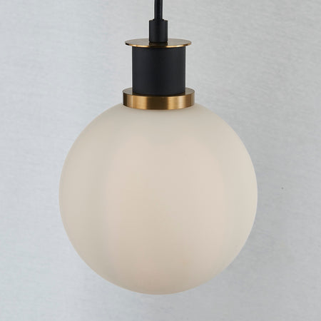 Gem Collection 4-Light Island/Pool Table with White Glass Black and Brushed Brass