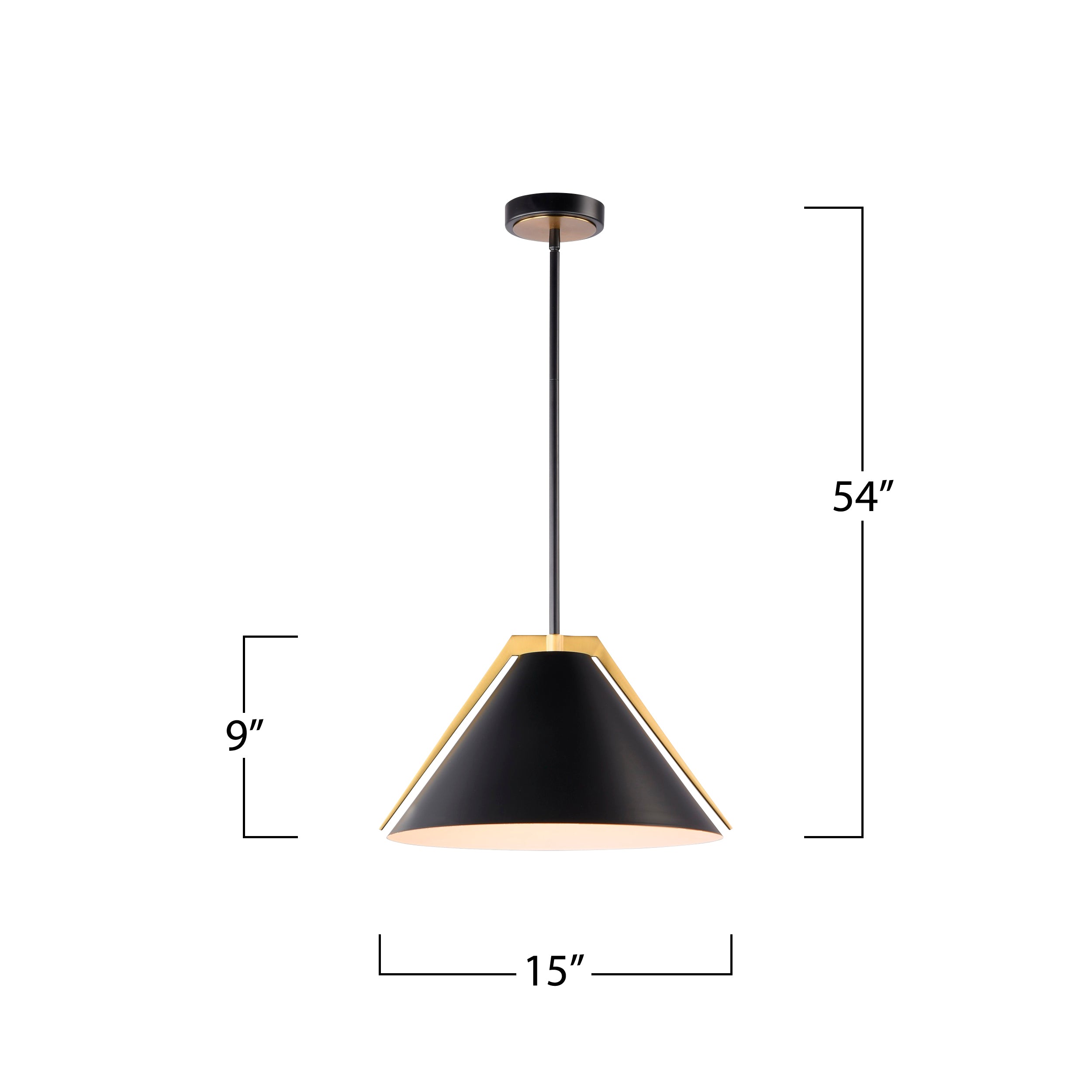 Baltic Collection 1-Light Pendant Black and Brushed Brass
